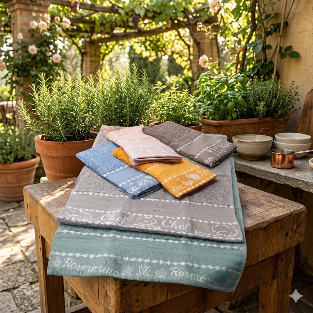 Set 6 Strofinacci da Cucina Jacquard Che Bontà in Spugna Assortiti - The King Luxury