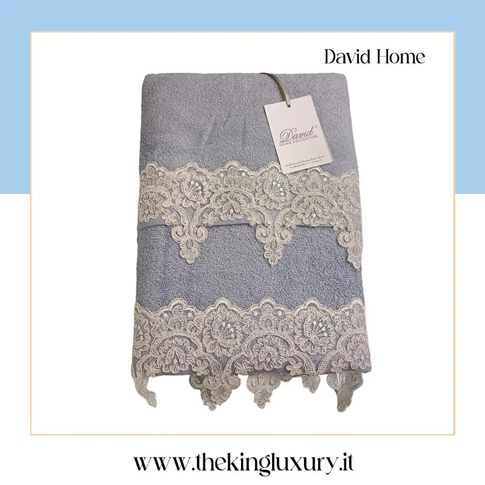Set Asciugamani 1+1 David Pizzo Nuovo Spugna di Cotone - The King Luxury
