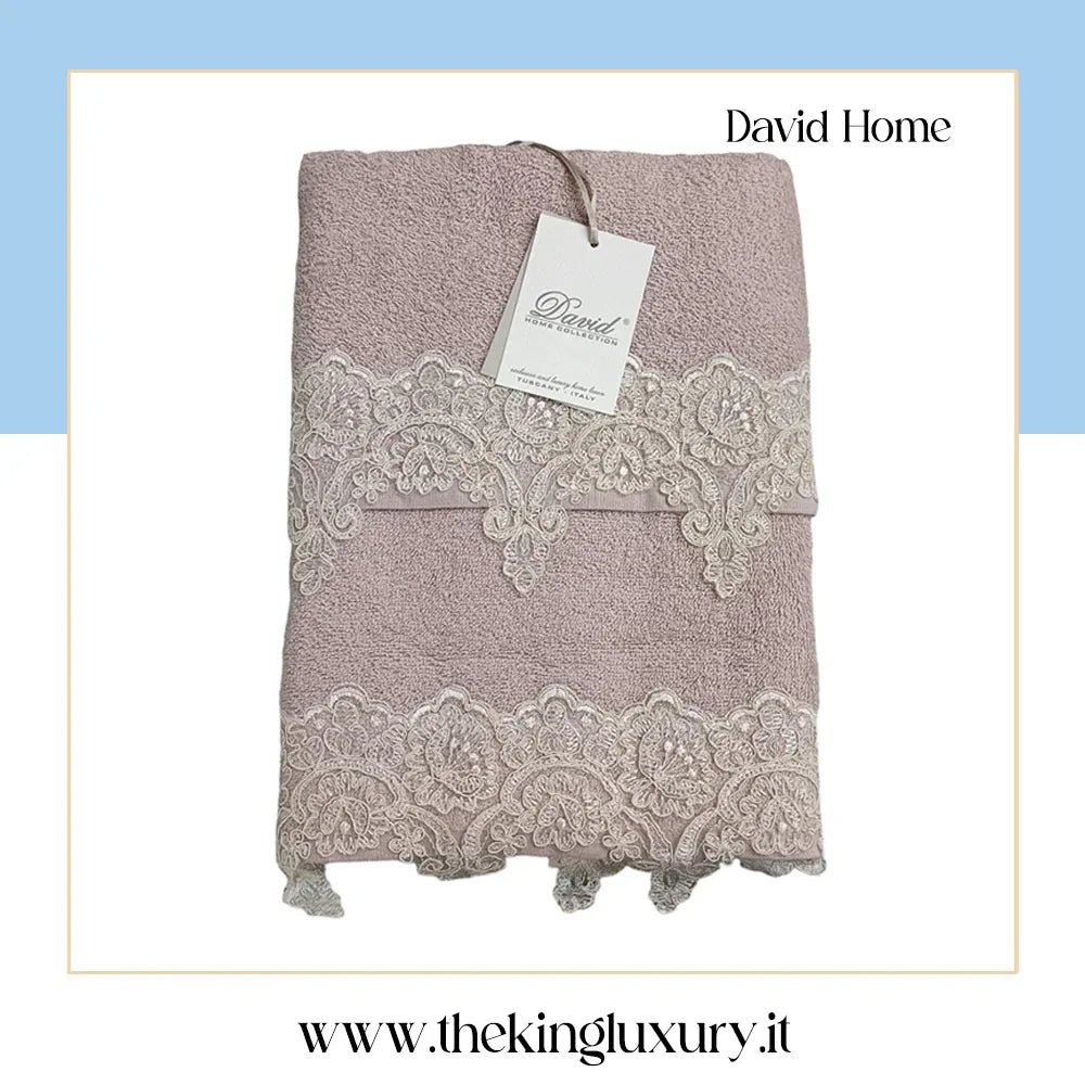 Set Asciugamani 1+1 David Pizzo Nuovo Spugna di Cotone - The King Luxury