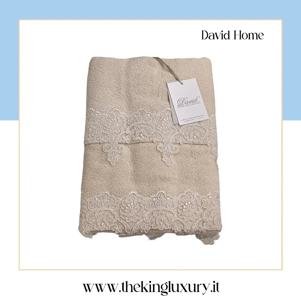 Set Asciugamani 1+1 David Pizzo Nuovo Spugna di Cotone - The King Luxury