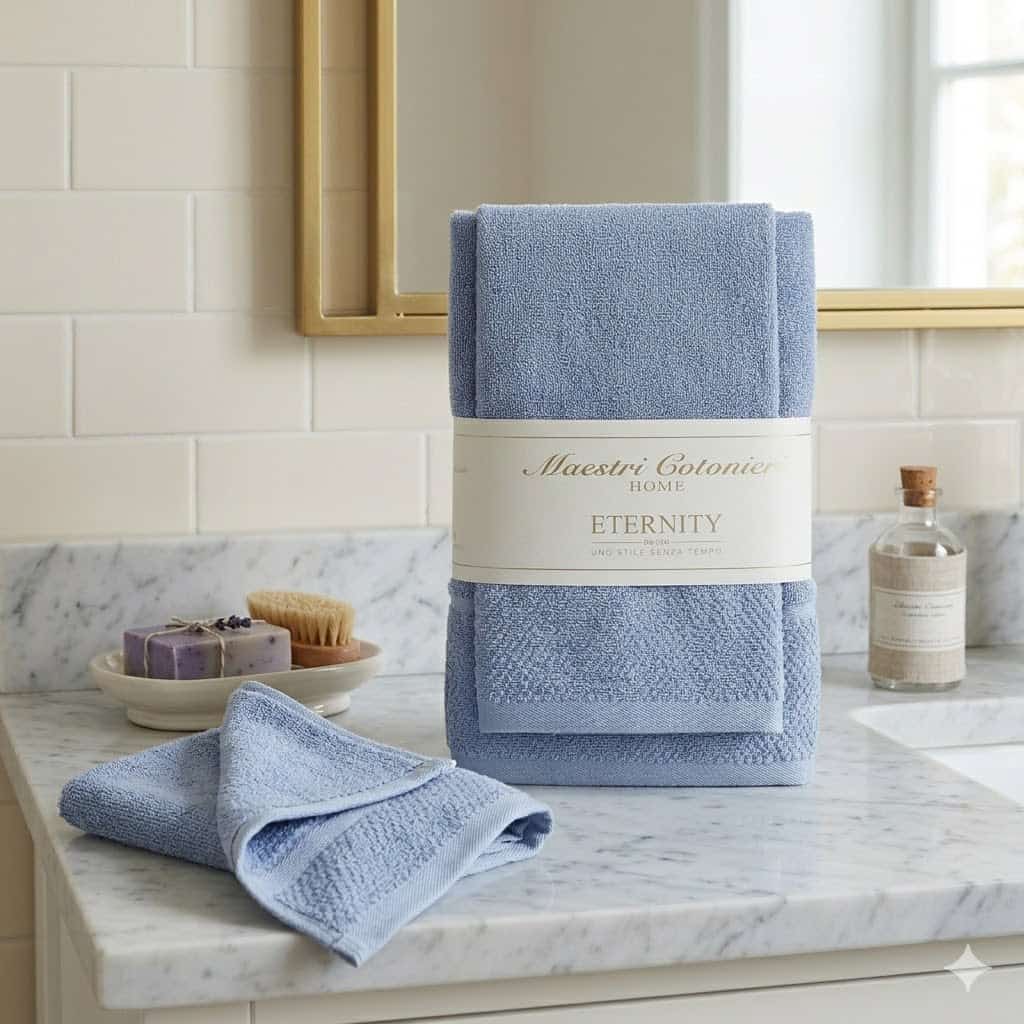 Set Asciugamani 1+1 Maestri Cotonieri Eternity Spugna di Cotone - The King Luxury