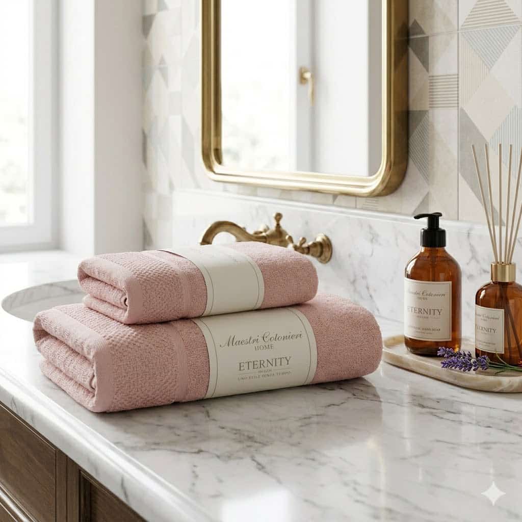 Set Asciugamani 1+1 Maestri Cotonieri Eternity Spugna di Cotone - The King Luxury