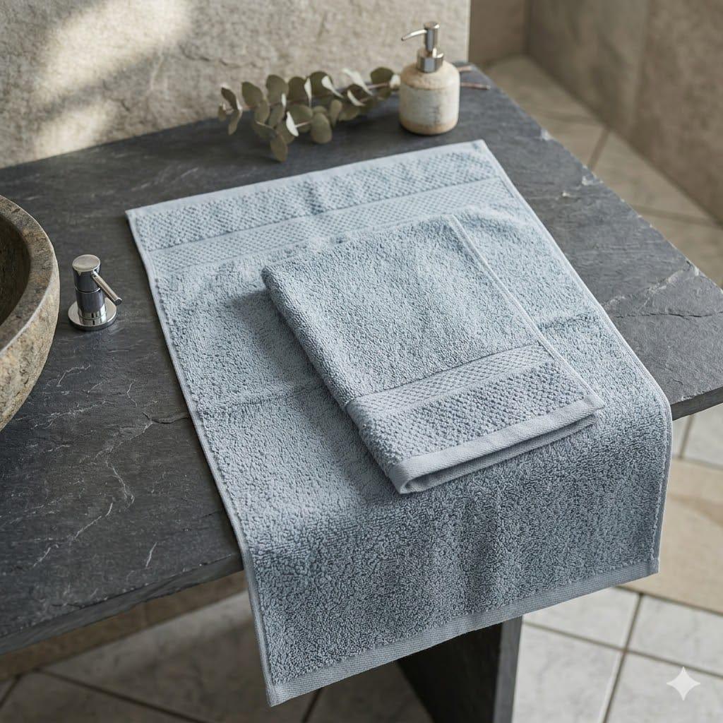 Set Asciugamani 1+1 Maestri Cotonieri Eternity Spugna di Cotone - The King Luxury