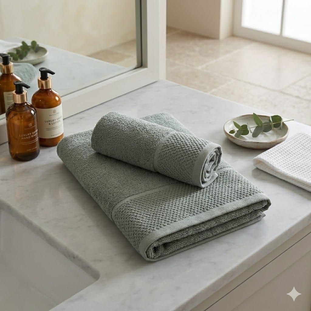 Set Asciugamani 1+1 Maestri Cotonieri Eternity Spugna di Cotone - The King Luxury