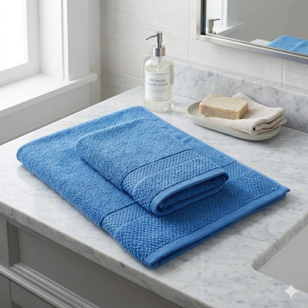 Set Asciugamani 1+1 Maestri Cotonieri Eternity Spugna di Cotone - The King Luxury