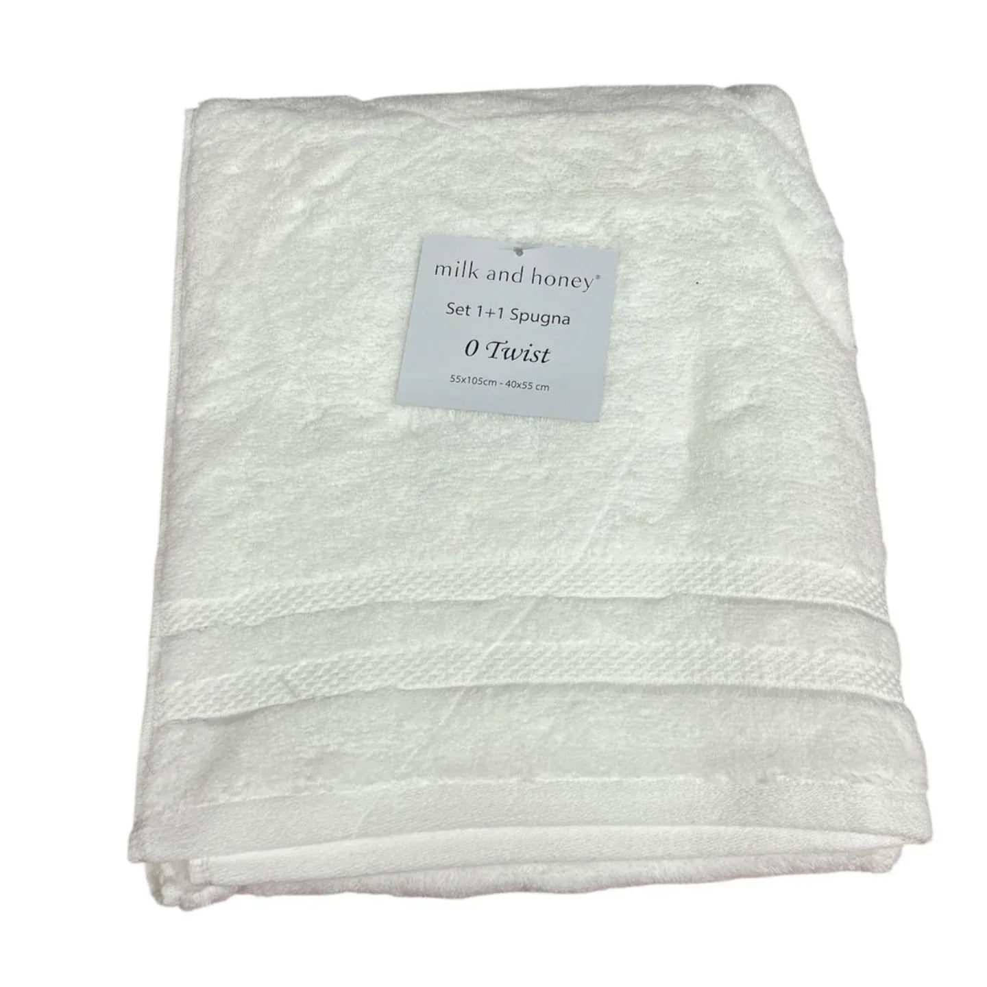 Set Asciugamani 1+1 Milk and Honey Twist in Spugna di Cotone – Made in Italy - The King Luxury