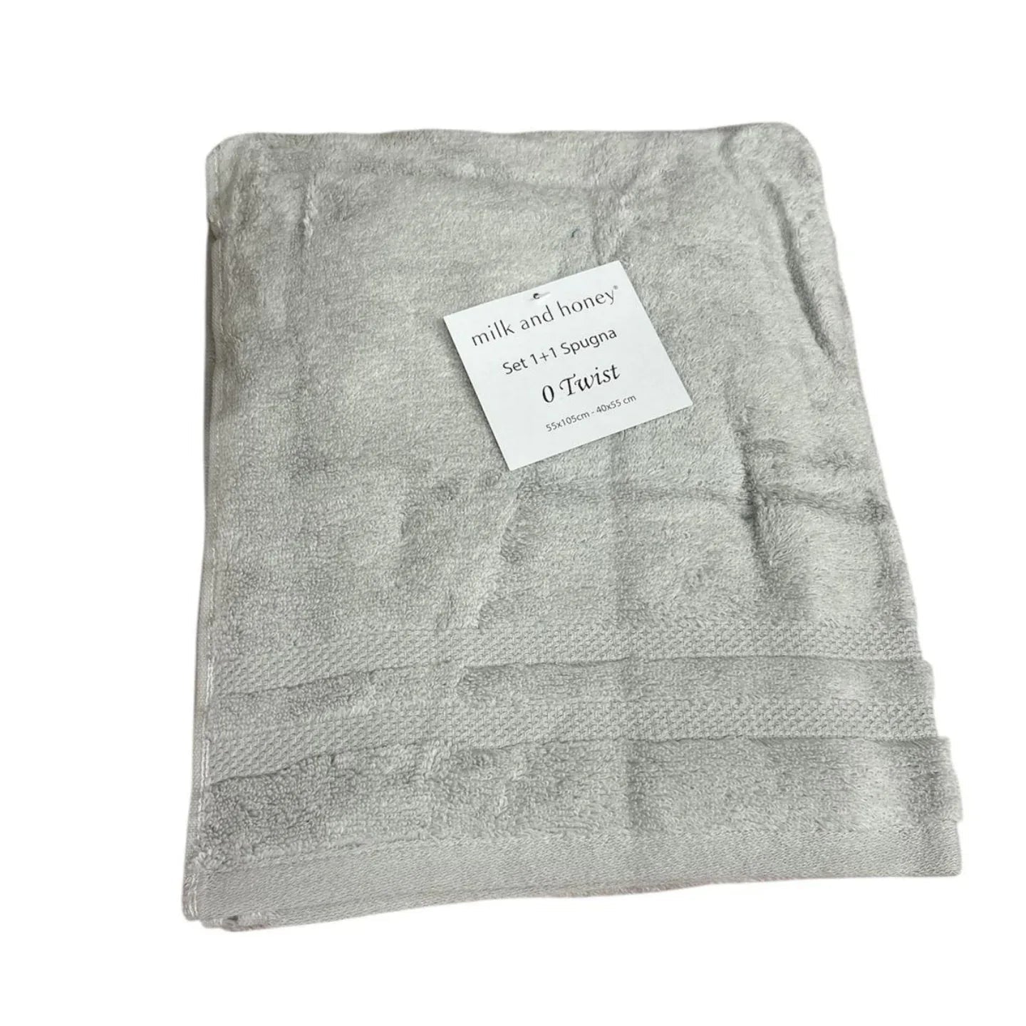 Set Asciugamani 1+1 Milk and Honey Twist in Spugna di Cotone – Made in Italy - The King Luxury