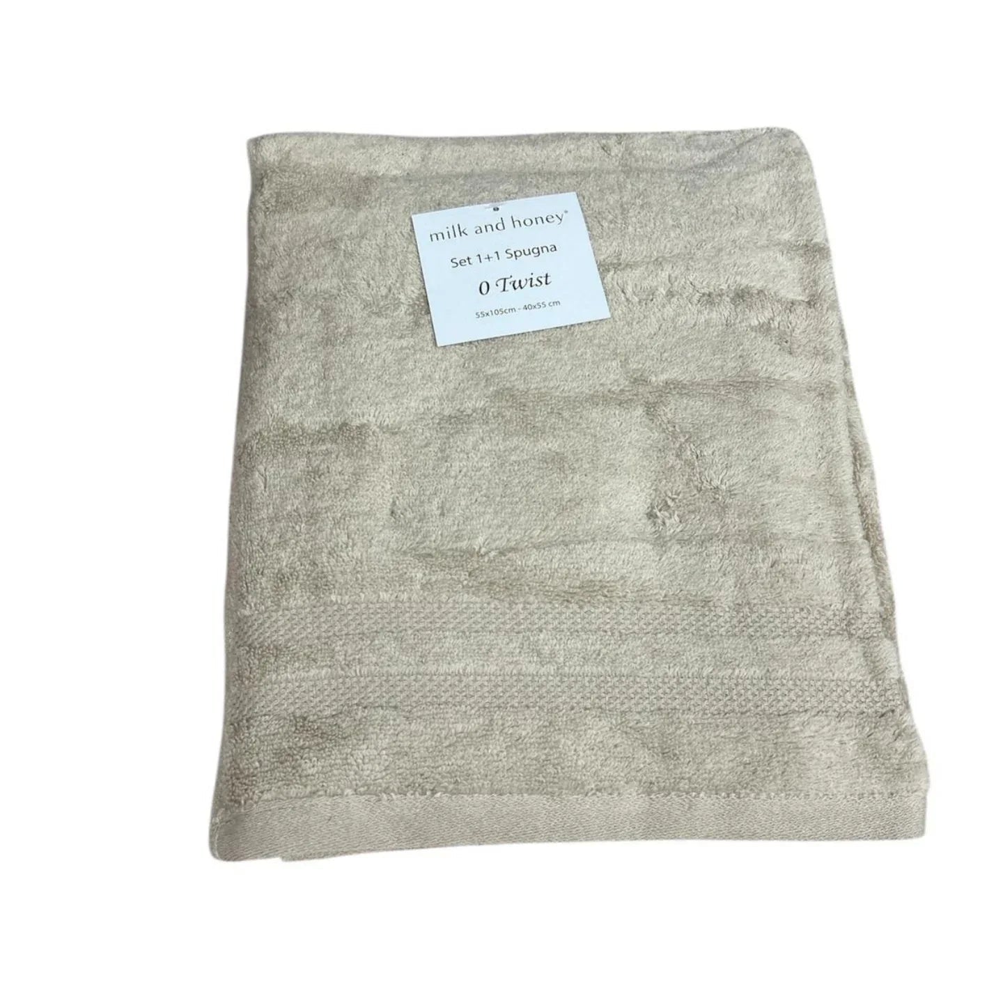 Set Asciugamani 1+1 Milk and Honey Twist in Spugna di Cotone – Made in Italy - The King Luxury
