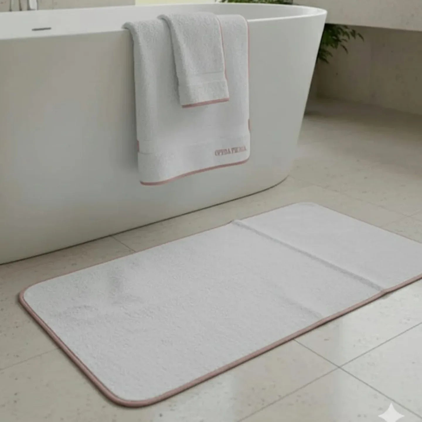 Set Asciugamani 1+1 Opera Prima Piping Spugna di Cotone - The King Luxury