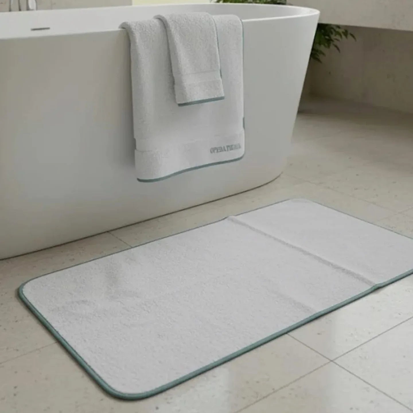 Set Asciugamani 1+1 Opera Prima Piping Spugna di Cotone - The King Luxury