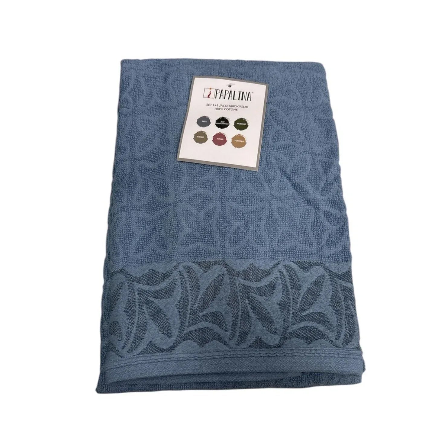 Set Asciugamani 1+1 Papalina Giglio in Spugna di Cotone – Made in Italy - The King Luxury