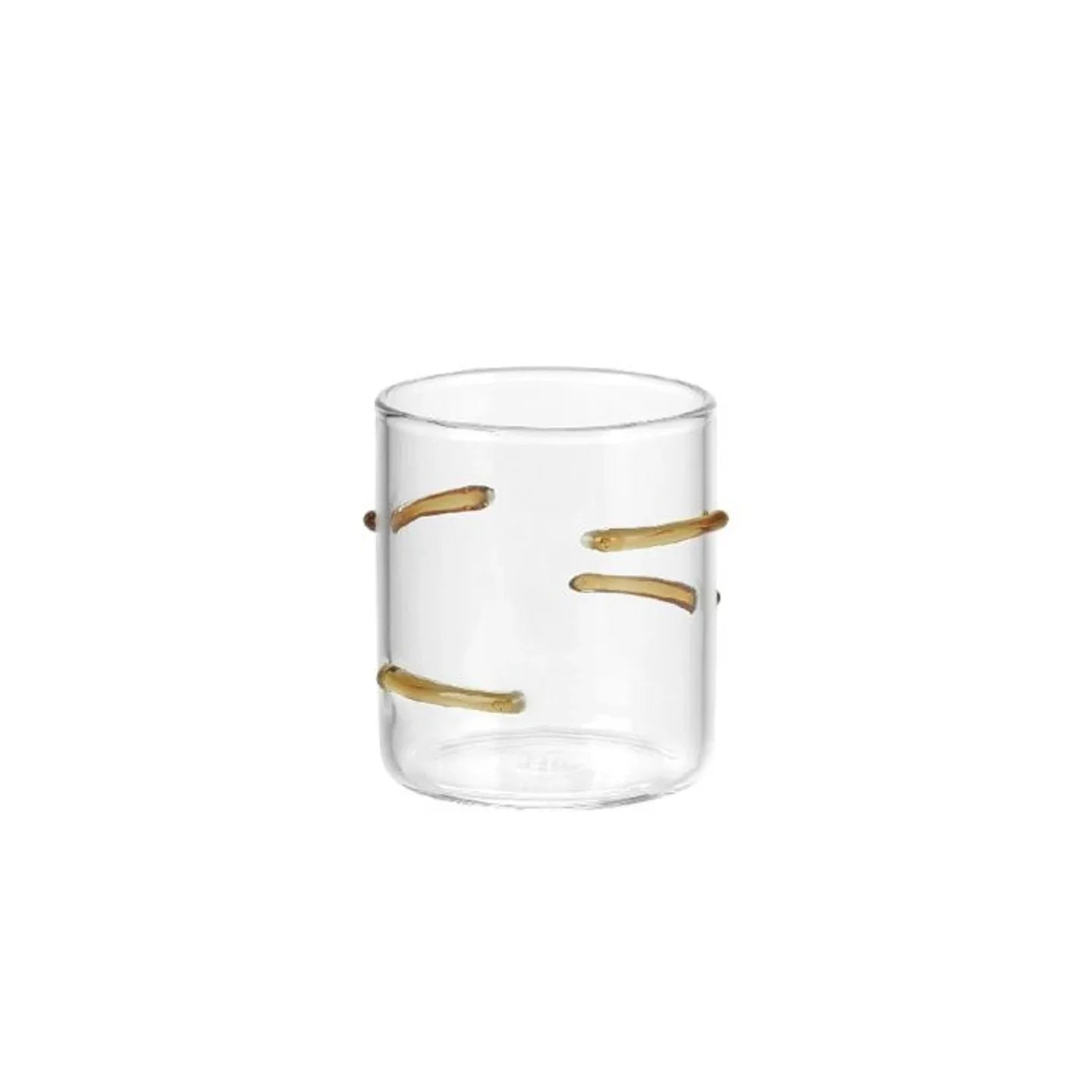 Set Liquorini 4 pz Evviva 6131 – Lignes in Vetro Trasparente con Dettagli Ambra - The King Luxury