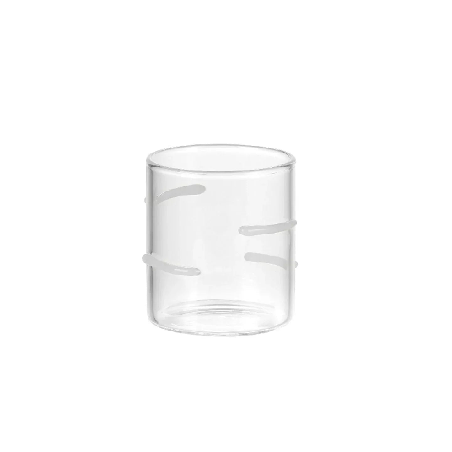 Set Liquorini 4 pz Evviva 6132 – Lignes in Vetro Trasparente con Dettagli Bianchi - The King Luxury