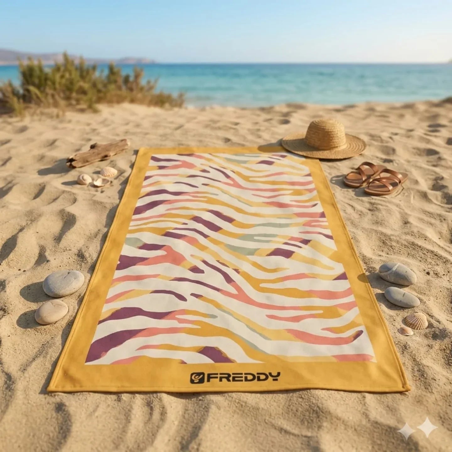 Telo Mare Freddy F300ANIMAL Sunset 90x180 cm in Spugna di Cotone - The King Luxury