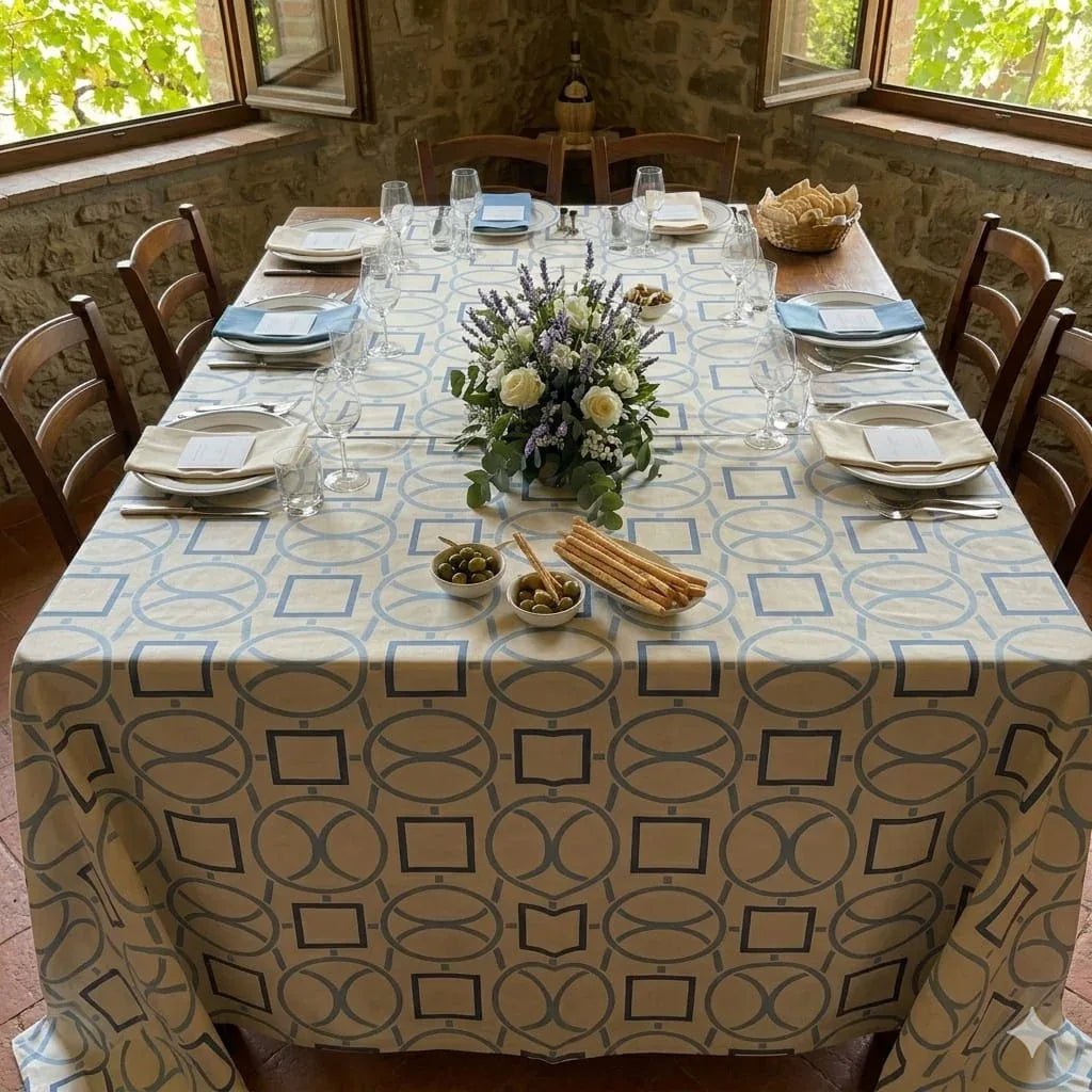 Tovaglia da Tavola X12 Maestri Cotonieri Zara con 12 Tovaglioli in Cotone - The King Luxury
