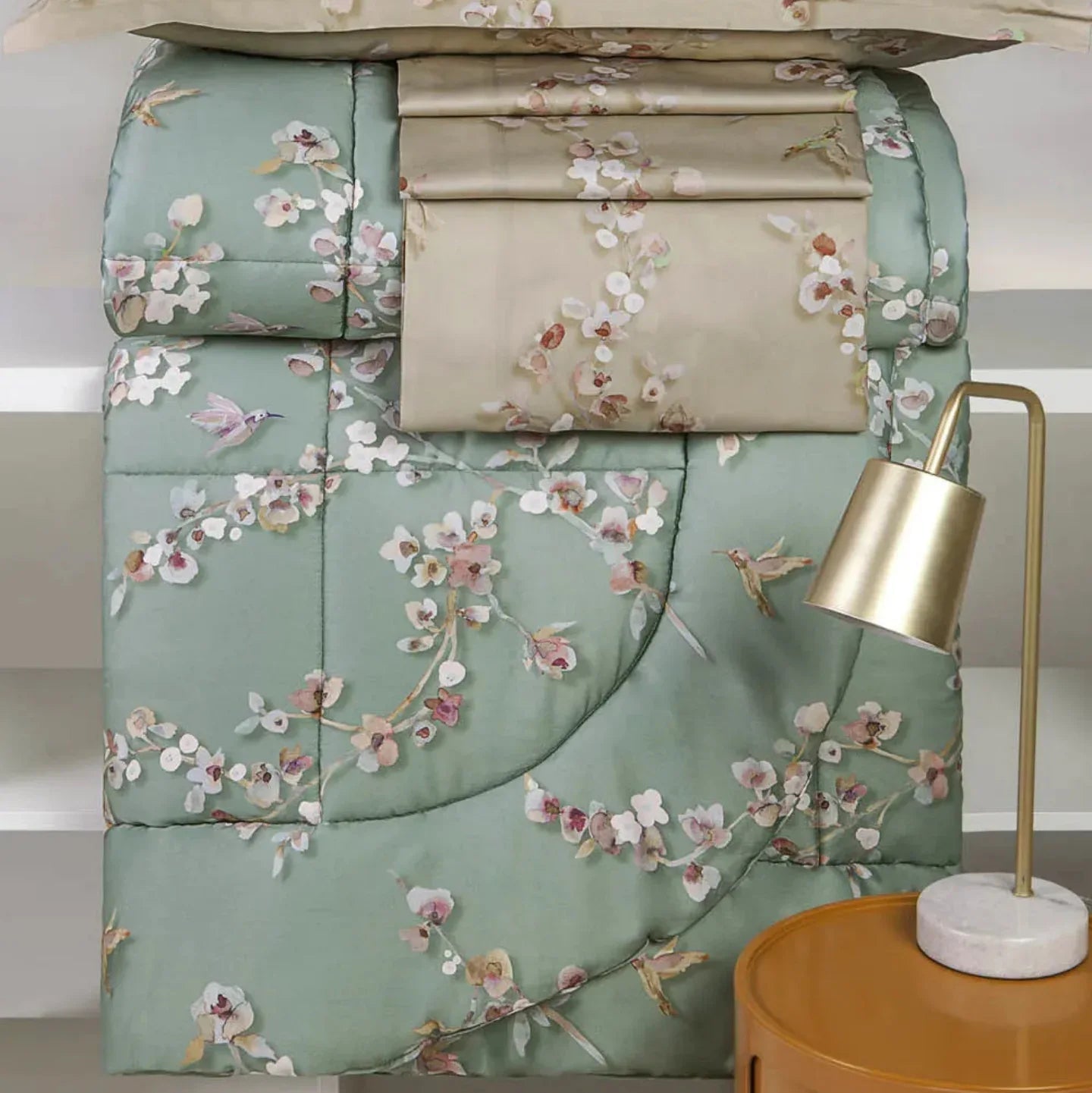 Trapunta Matrimoniale Tessitura Randi Almond – 270×270 cm – Raso di Cotone 300 TC - The King Luxury