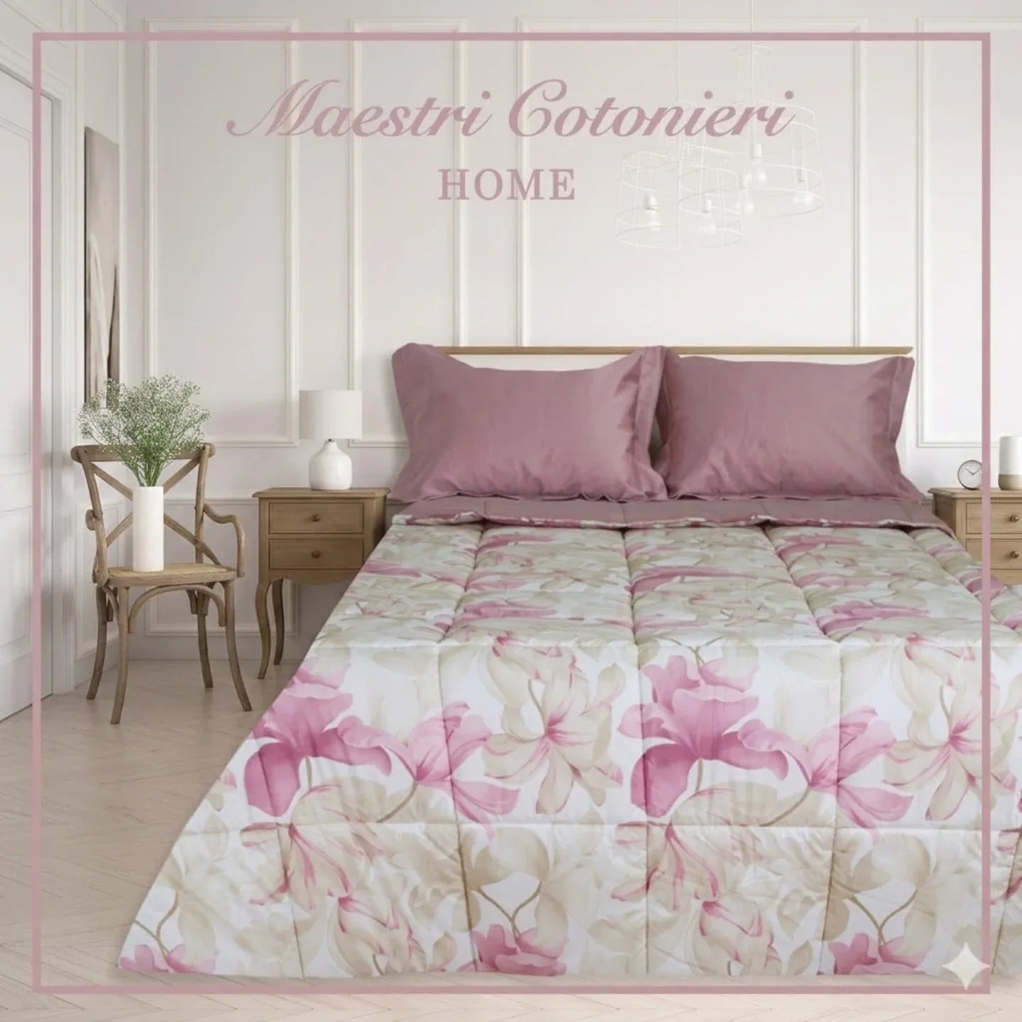 Trapuntino Matrimoniale Maestri Cotonieri Cherie 265x270 cm in Puro Cotone - The King Luxury