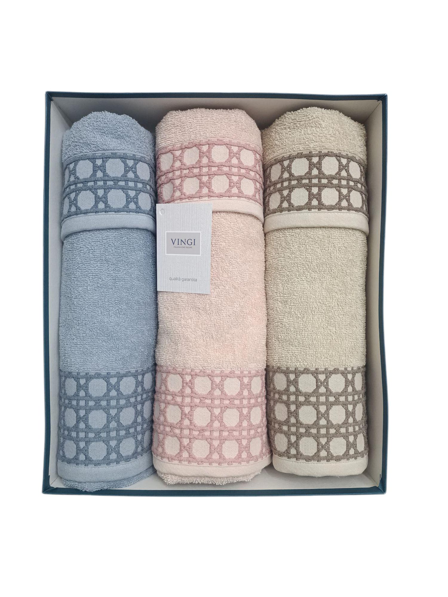 Set Asciugamani 3+3 Vingi Petra  Spugna di Cotone
