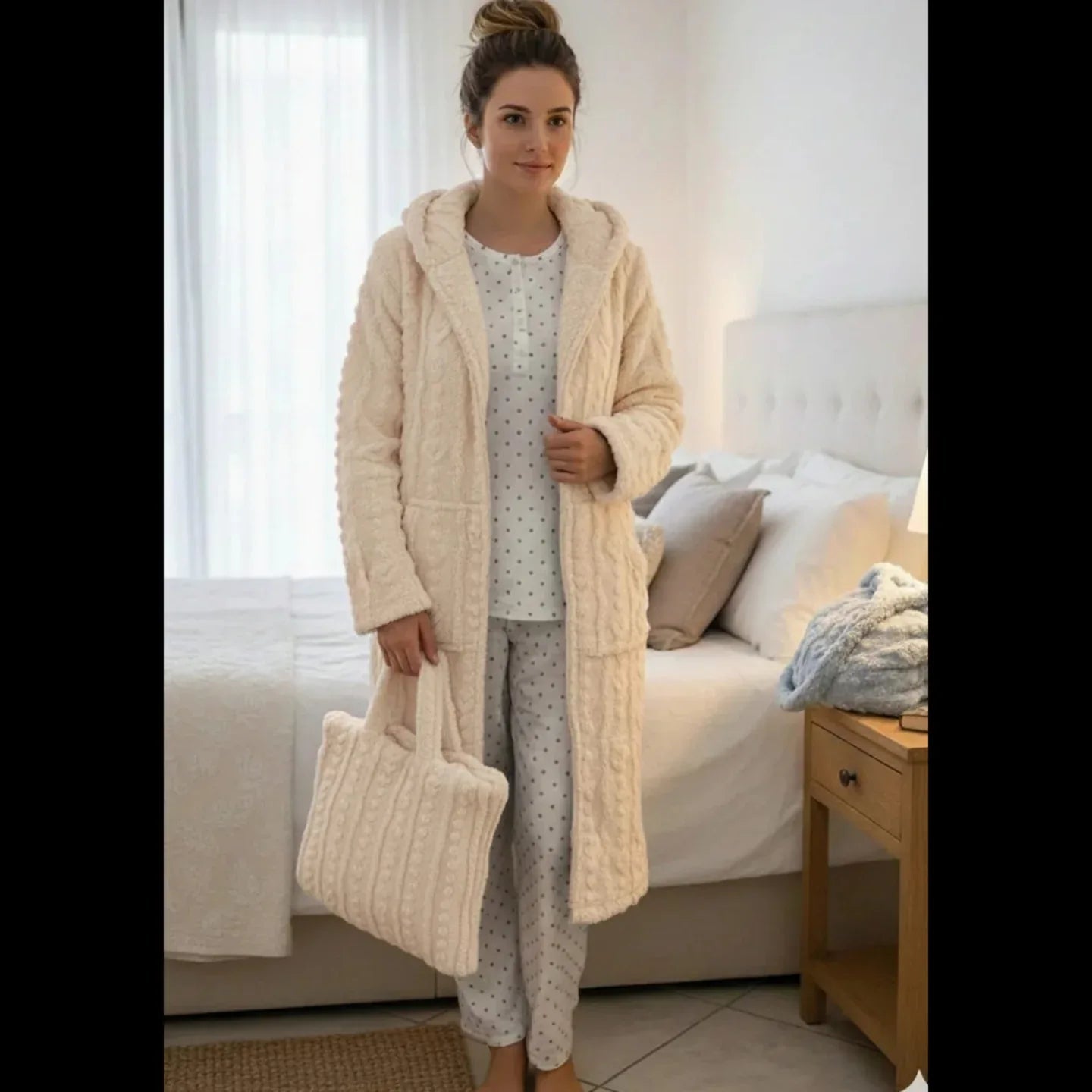 Vestaglia Donna Milk And Honey VE0481 Sherpa - The King Luxury