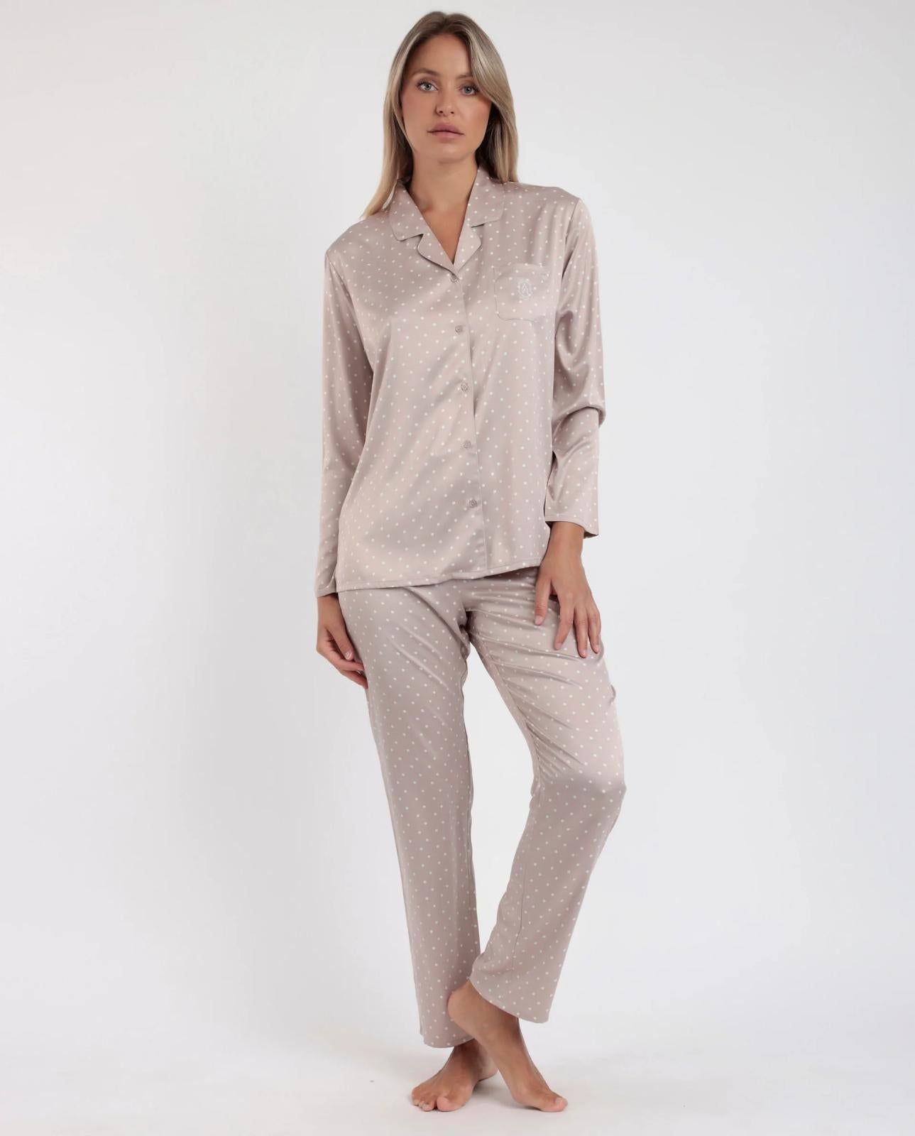 Pigiama Donna Admas Mujer Woman – Pantalone Lungo e Camicia Aperta Tipo Uomo