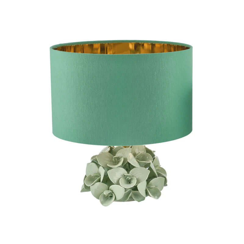 Lume Orchidea Melaverde grande in porcellana bianca, lavorato a mano con rifiniture artigianali, ideale come bomboniera o decorazione elegante.
