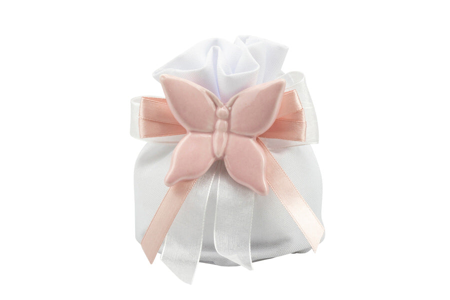 Sacchetto Matrimonio Harmony con magnete farfalla porcellana