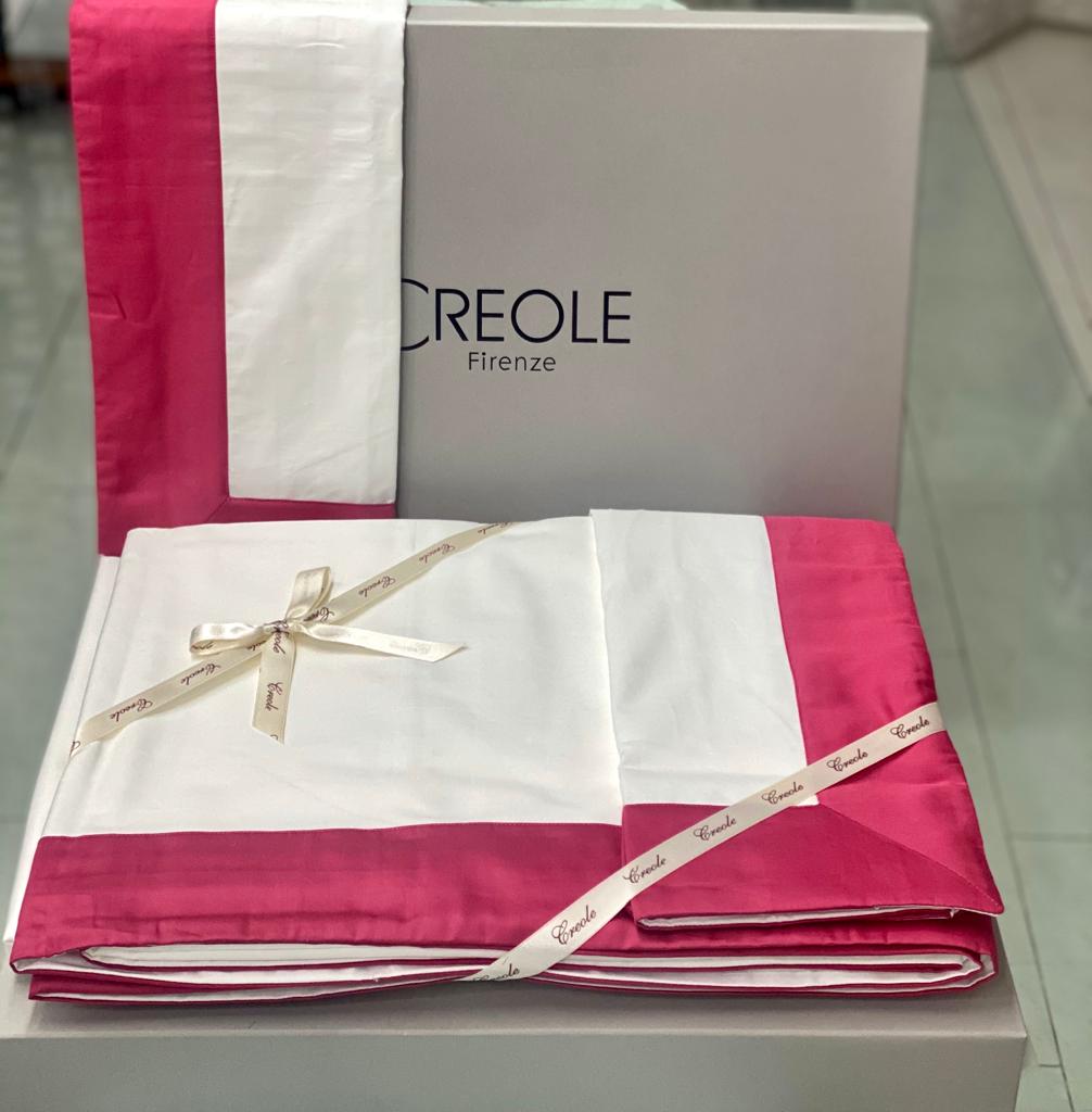Completo Lenzuola Creole Firenze Matrimoniale Balza Raso Cotone