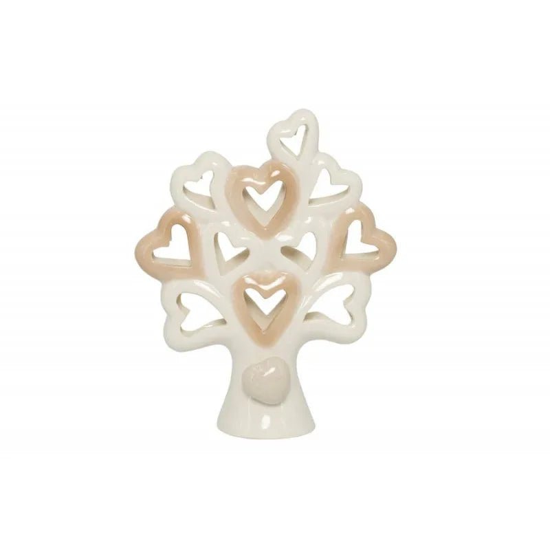 2 Pezzi Matrimonio Harmony Albero traforato con cuori Porcellana - The King Luxury