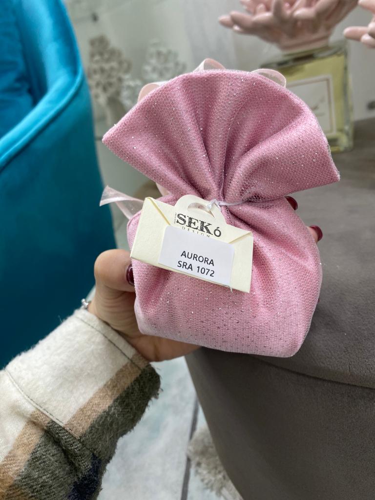 Sacchetto Sekò Pinzato Glitter con Piuma