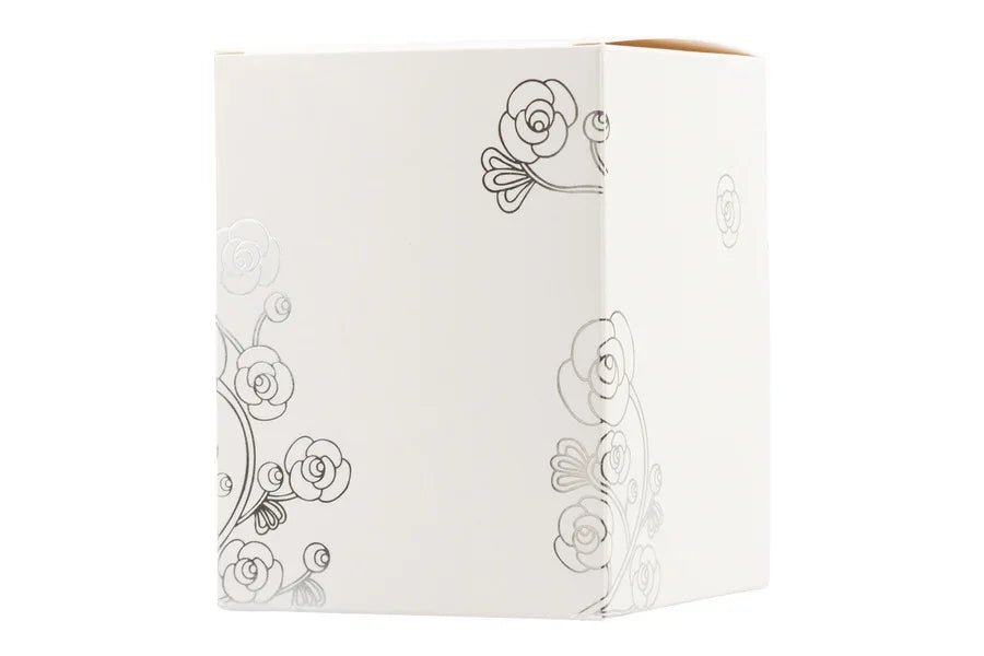 3 Pezzi Bomboniera Nascita Bimba Porcellana con Fiori e Candela - The King Luxury