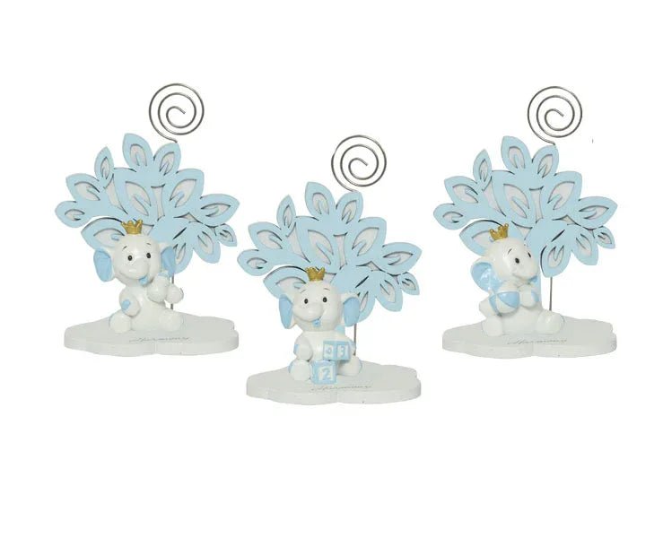 4 Pezzi Bomboniera Nascita Bimbo Albero Celeste con Elefante 3D in Resina - The King Luxury