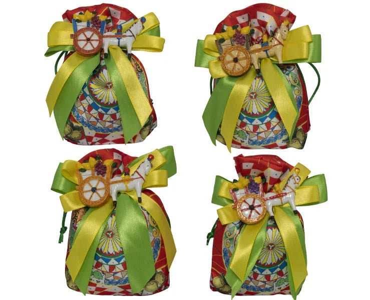 5 Pezzi Sacchetto Matrimonio Harmony maioliche con magnete carretto Resina - The King Luxury