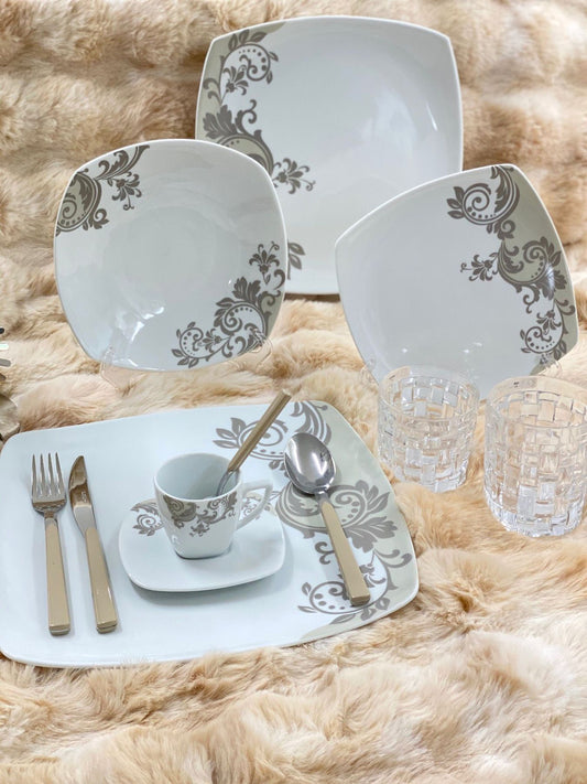 Set caffè 6 pz Pinto Arabely Grey  Porcellana
