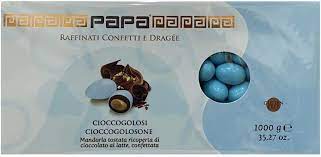 Confetto Papa Mandorla e cioccolato Celeste