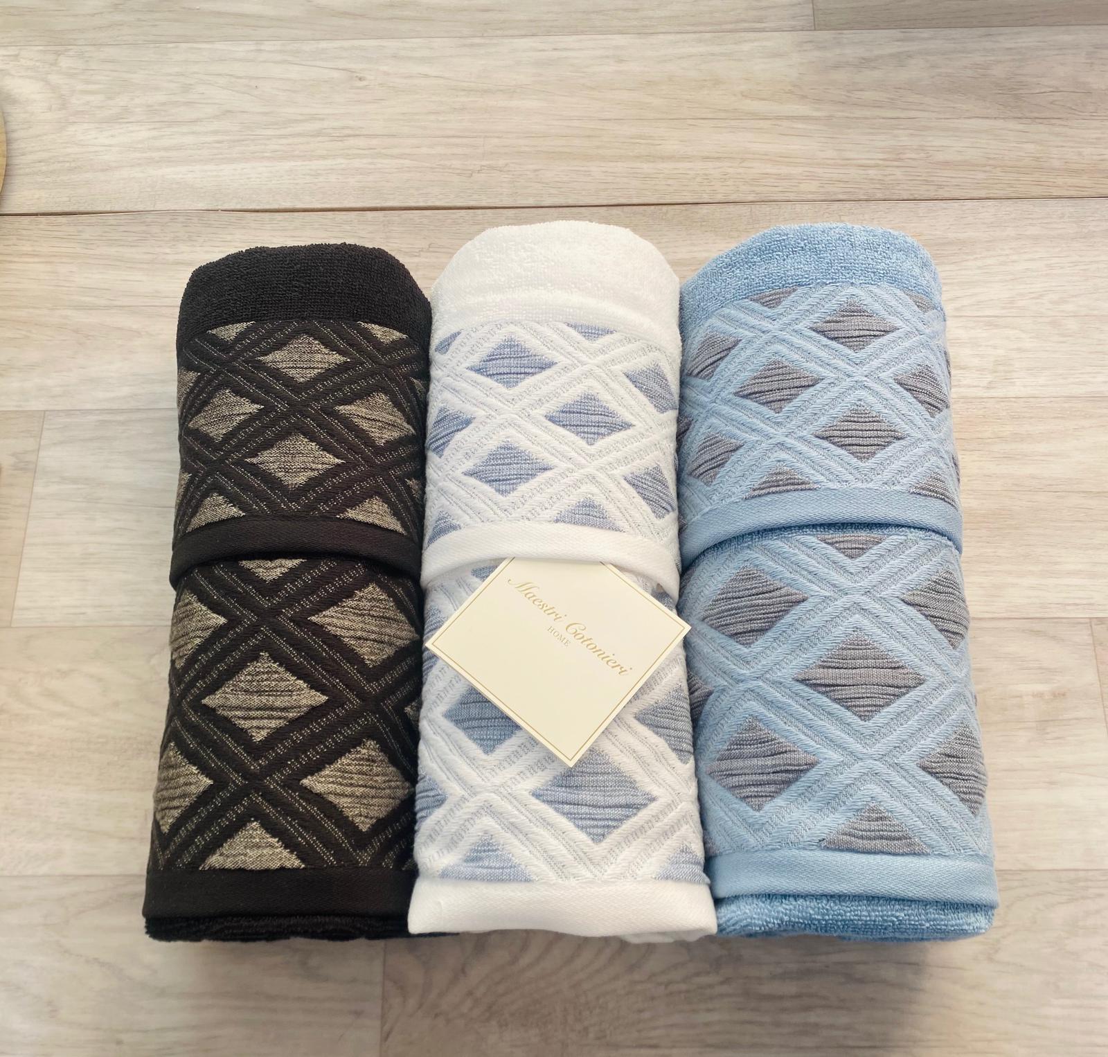 Set Asciugamani 3+3 Maestri Cotonieri Rombi  Spugna di Cotone