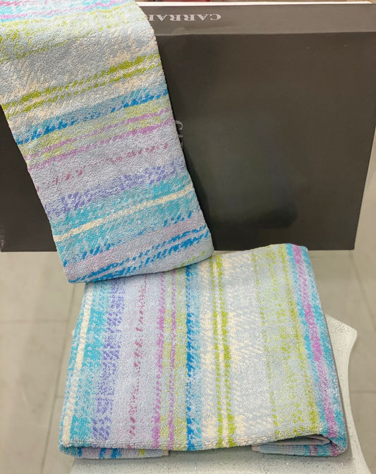 Set Asciugamani Mirabello Carrara Rainbow Spugna di Cotone