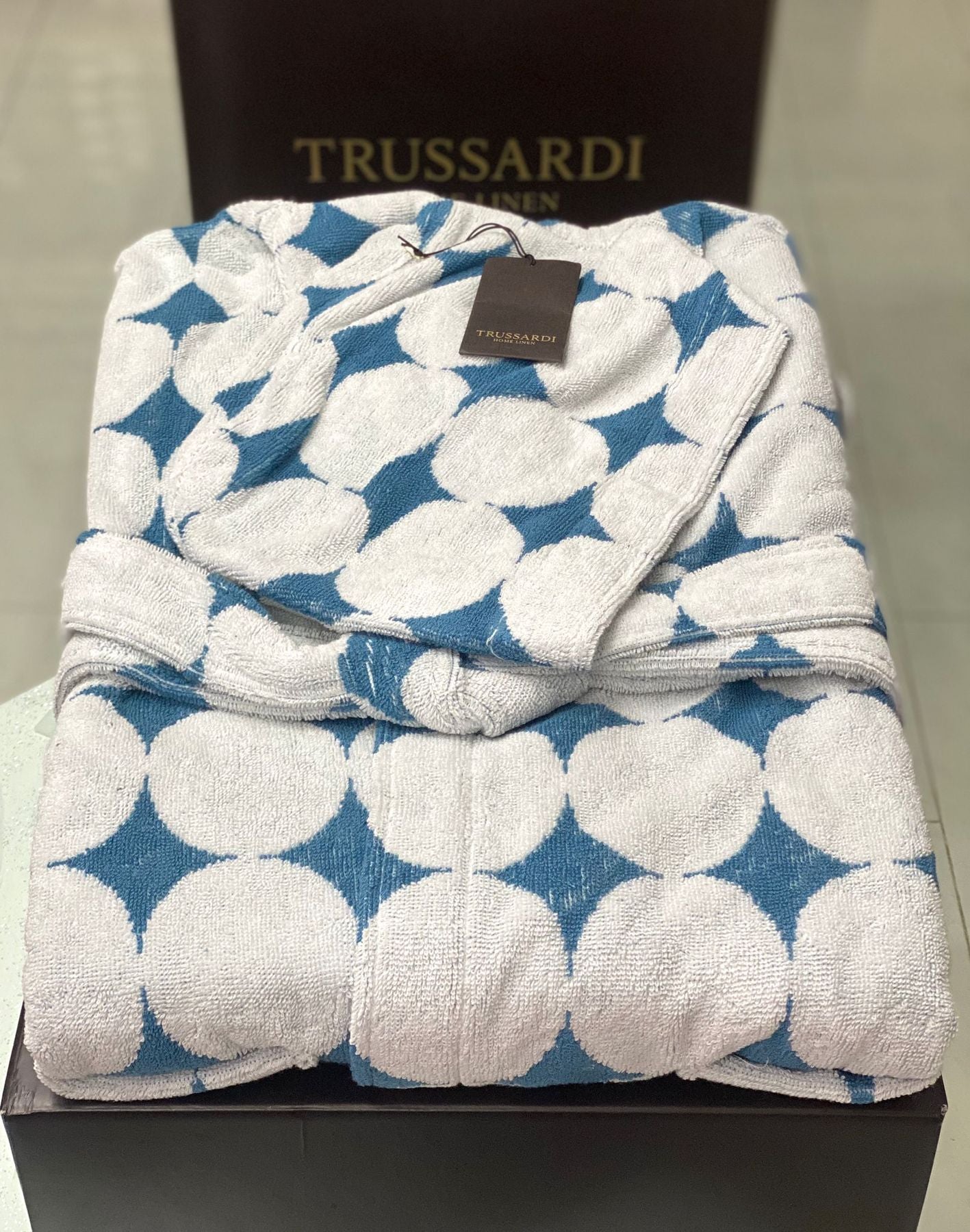 Accappatoio Trussardi Fregio Cappuccio L/XL Spugna di Cotone