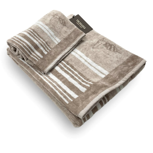 Coppia asciugamani Trussardi Sponge e stripes  Spugna di Cotone