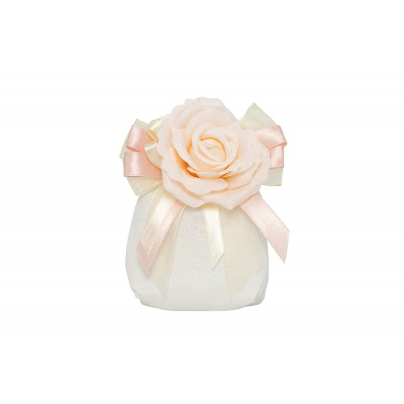 Sacchetto Matrimonio Harmony Con rosa pesca  Cotone