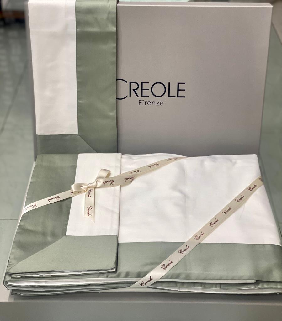 Completo Lenzuola Creole Firenze Matrimoniale Balza Raso Cotone
