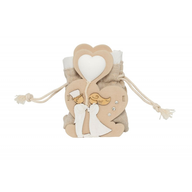 Matrimonio Harmony Scatolina portaconfetti con cuore gessetto  Legno