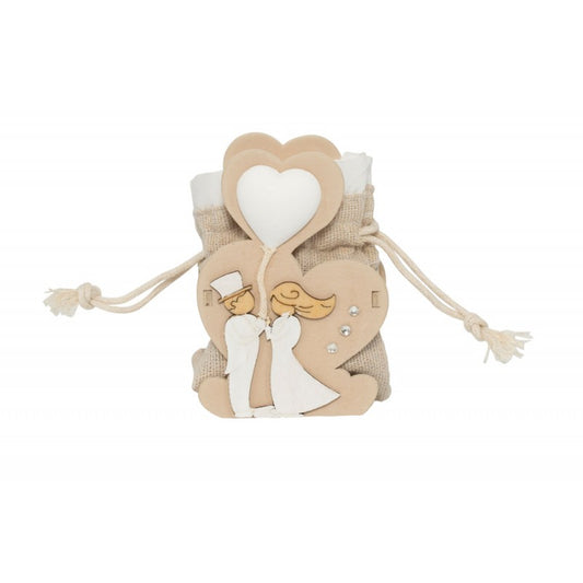 Scatolina Matrimonio Harmony portaconfetti con cuore gessetto  Legno