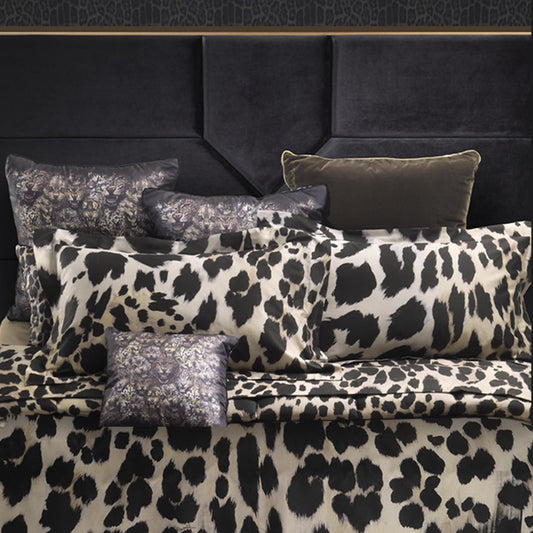 Completo Lenzuola Roberto Cavalli Sauvage Jaguar Matrimoniale Raso di Cotone