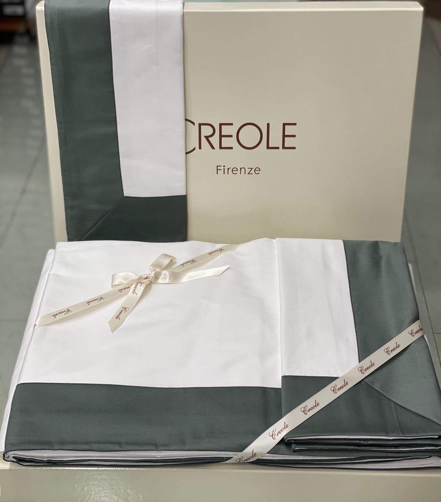 Completo Lenzuola Creole Firenze Matrimoniale Balza Raso Cotone