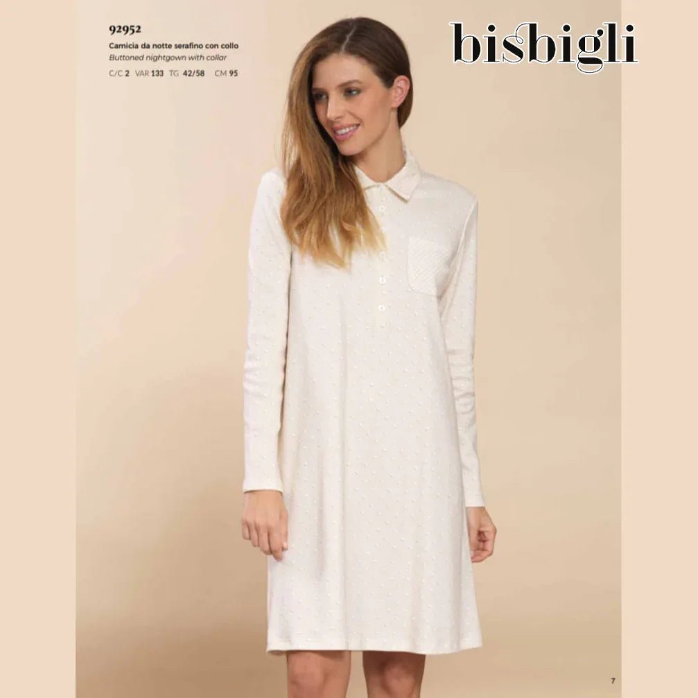 Camicia da Notte Bisbigli Donna – 100% Cotone Serafino - The King Luxury