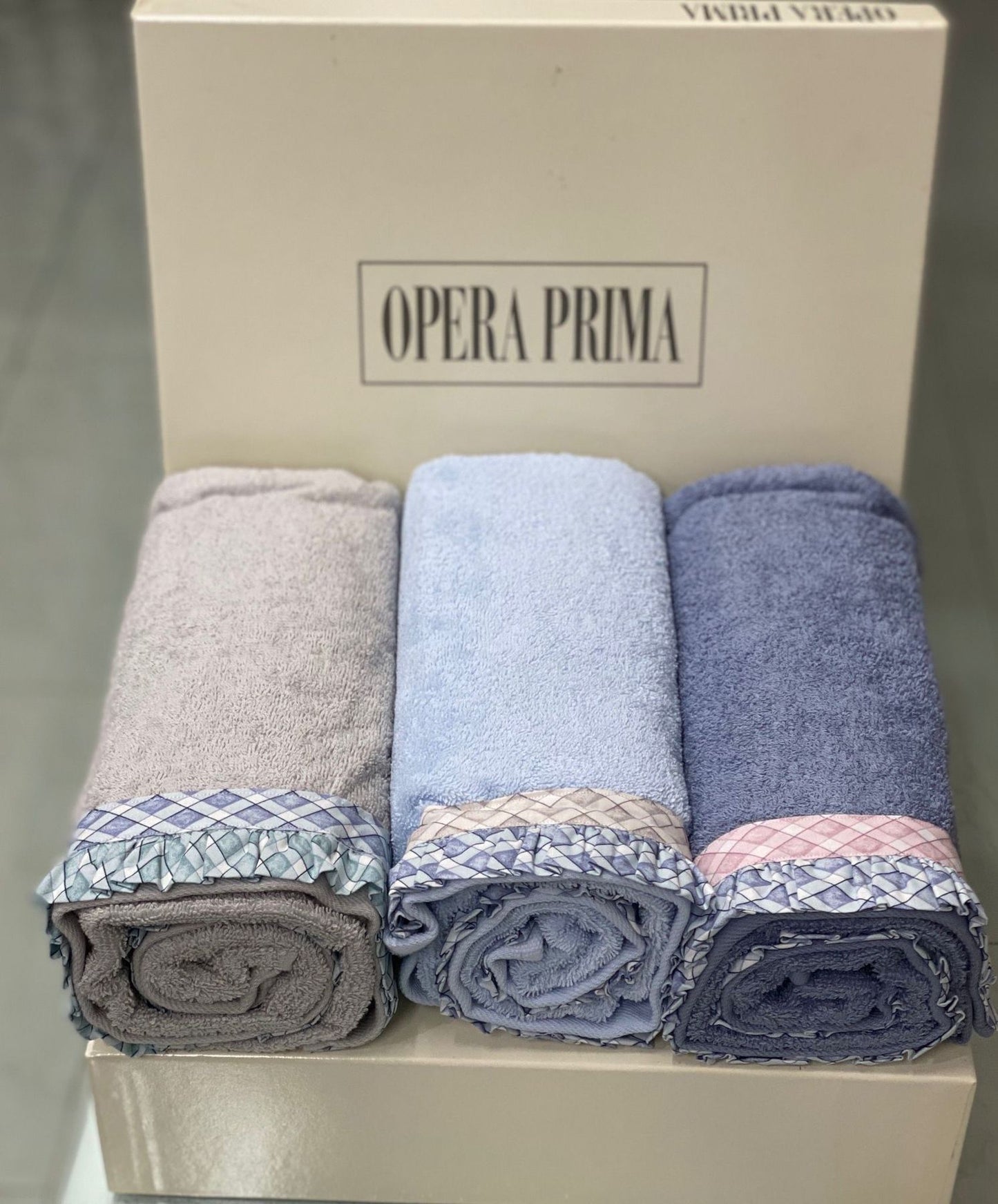 Set Asciugamani 3+3 Opera Prima Nicola  Spugna di Cotone