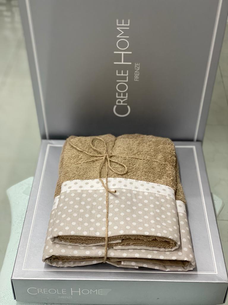 Set Asciugamani Creole Firenze Balza Pois  Spugna di Cotone