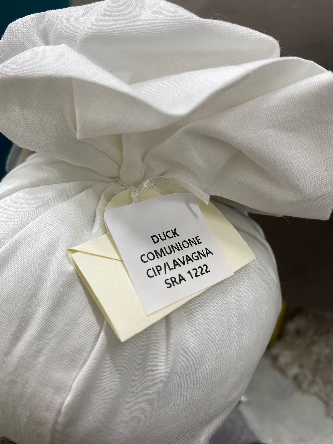 Sacchetto Sekò Pinzato Grande con Fiocco a Righe e Nome