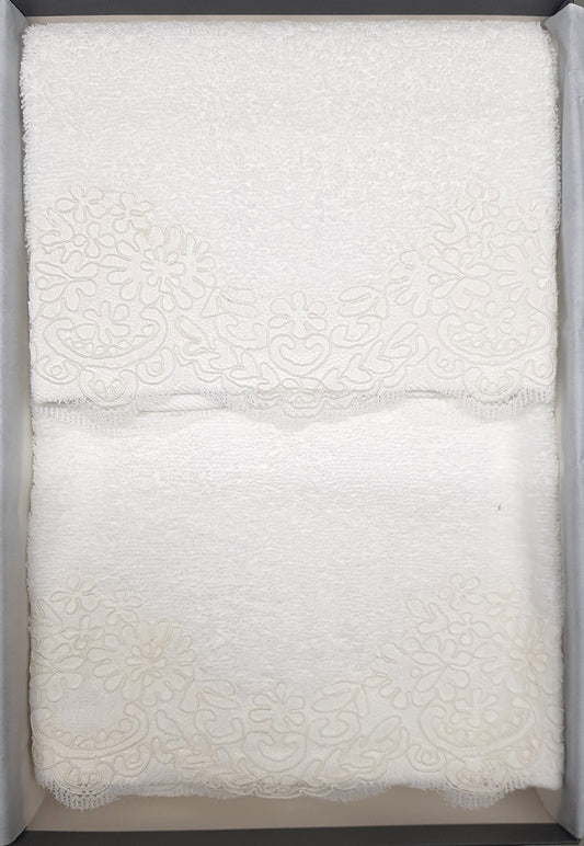 Set Asciugamani Opera Prima Blanche  Spugna di Cotone