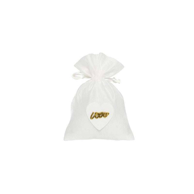 Sacchetto Matrimonio Harmony lucido con cuore love  Cotone